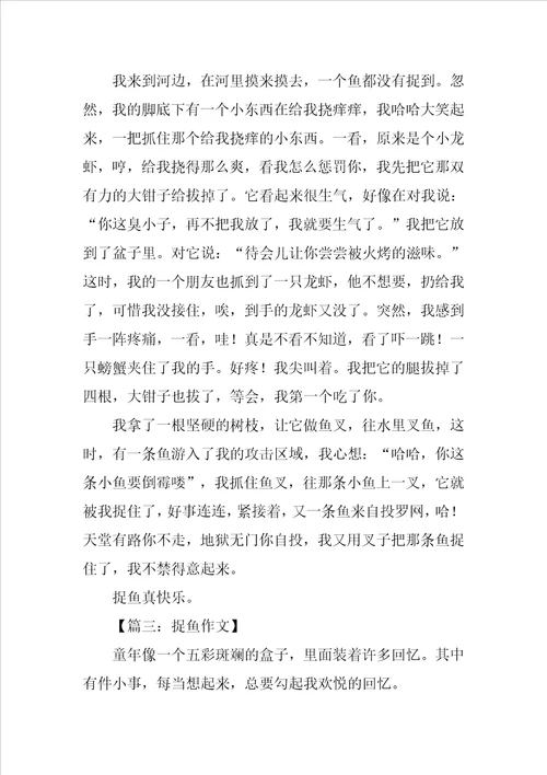 小学生作文捉鱼