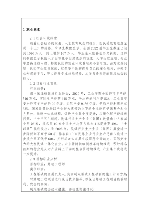 12页4400字兵器类专业职业生涯规划.docx