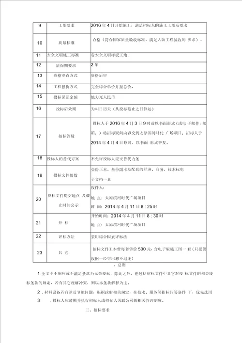 人防工程招标文件范本