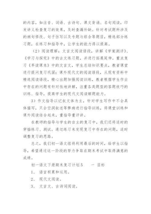 初一语文下册期末复习计划.docx