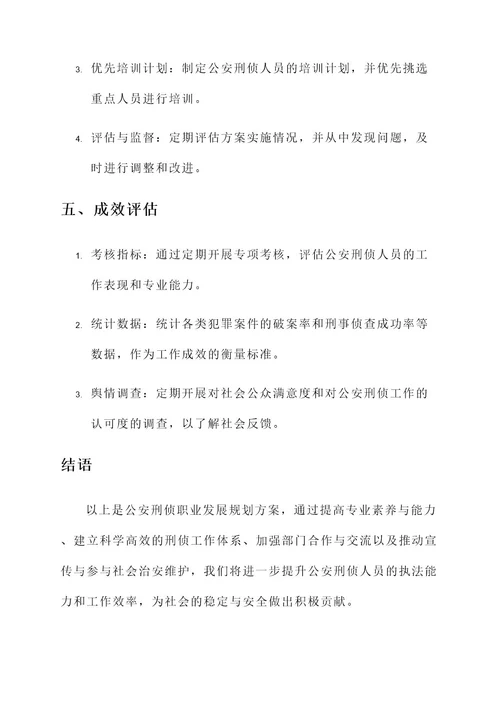 公安刑侦职业发展规划方案