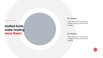 红色圆形扁平2项PPT列表