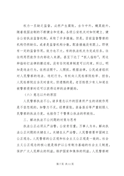 人民警察执法工作自查报告.docx