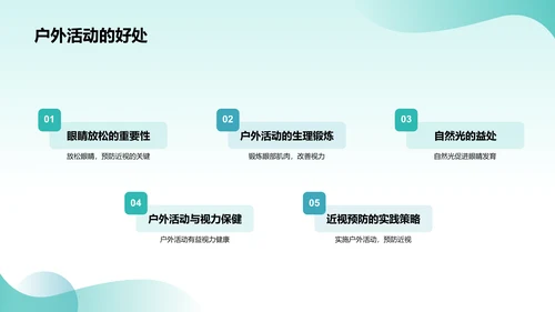 蓝色小清新防近视PPT模板