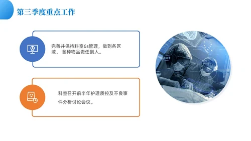 蓝色渐变色商务风护理质控工作总结共探护理质量医疗培PPT模板