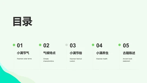 绿色插画小满节气科普培训课件PPT模板