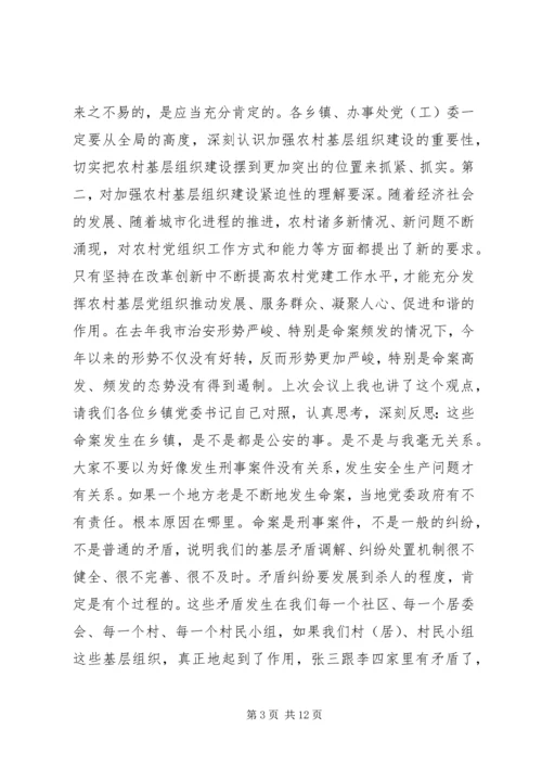 农村党建工作现场经验交流会领导讲话稿.docx