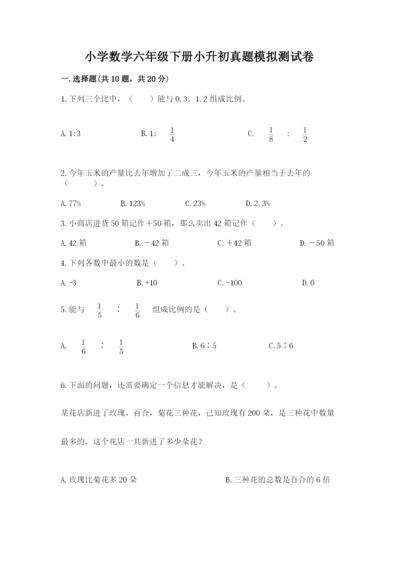 小学数学六年级下册小升初真题模拟测试卷精品(典型题).docx