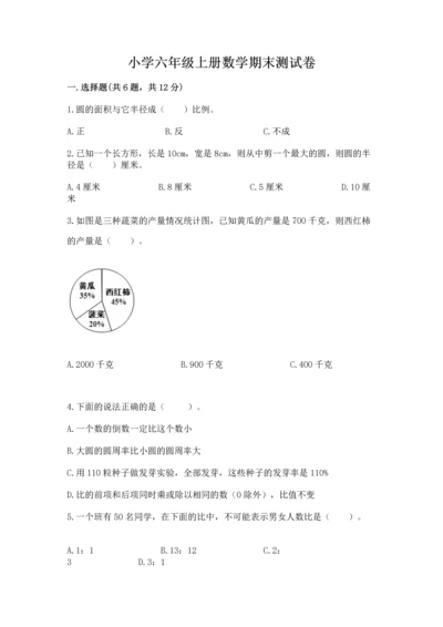 小学六年级上册数学期末测试卷及答案【夺冠系列】.docx