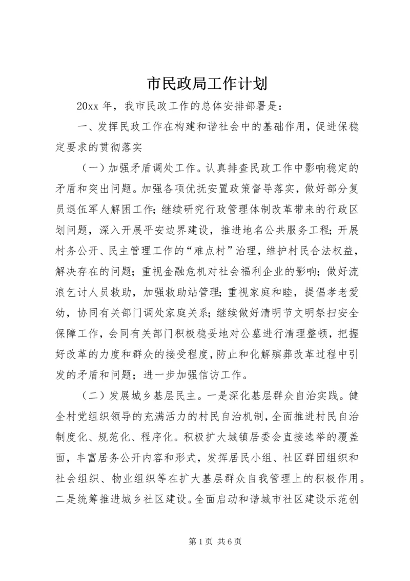 市民政局工作计划 (5).docx