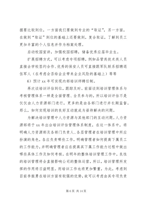 人力资源月工作总结与计划.docx