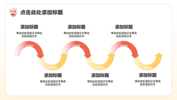 红色简约风春节醒狮文化探究主题班会PPT模板