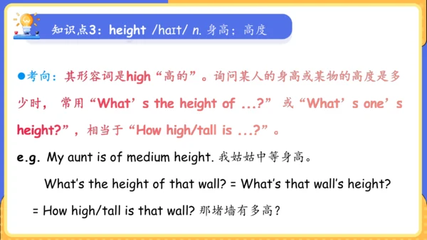 Unit 9 What does he look like单元复习课件（词组+句型+知识点+语法+写