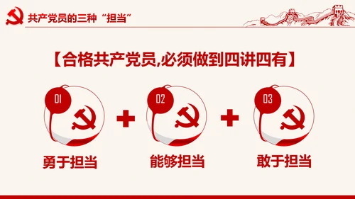 喜迎十九大心怀责任勇于担当合格党员PPT