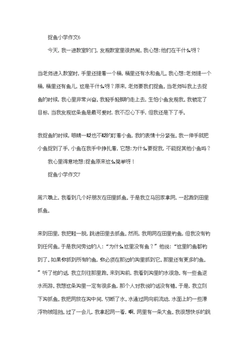 捉鱼小学作文精选15篇