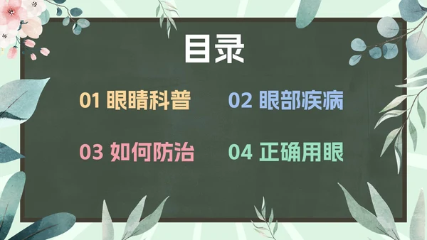 爱眼护眼科普主题教育PPT模板