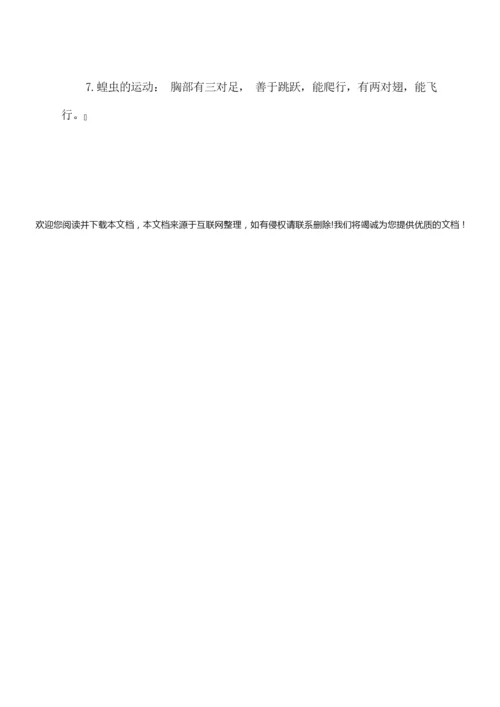 2022人教版八年级上册生物复习提纲071055.docx