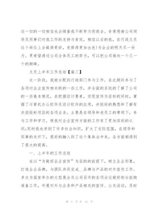 2022年文员上半年工作总结范文.docx