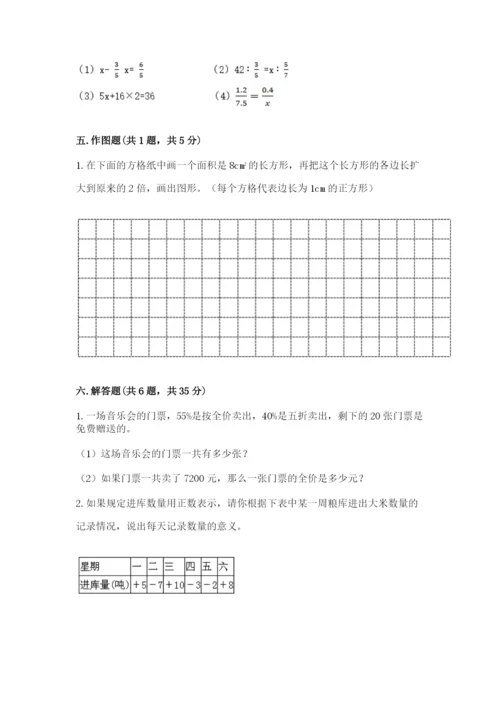 人教版六年级下册数学期末测试卷含答案（达标题）.docx