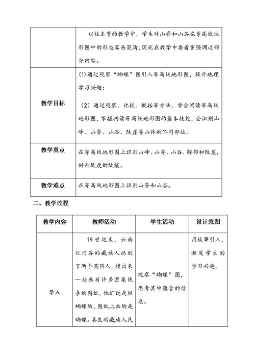 人教2011课标版初中地理七上第一单元第4课《地形图的判读》教学设计