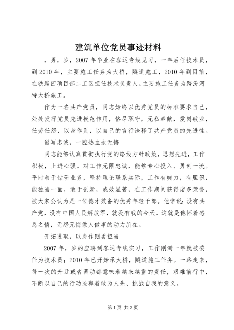 建筑单位党员事迹材料.docx