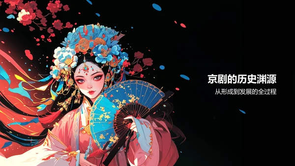 红色国潮风传统文化京剧PPT模板
