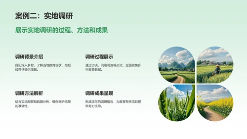 绿色商务风三下乡社会实践总结与展示PPT模板