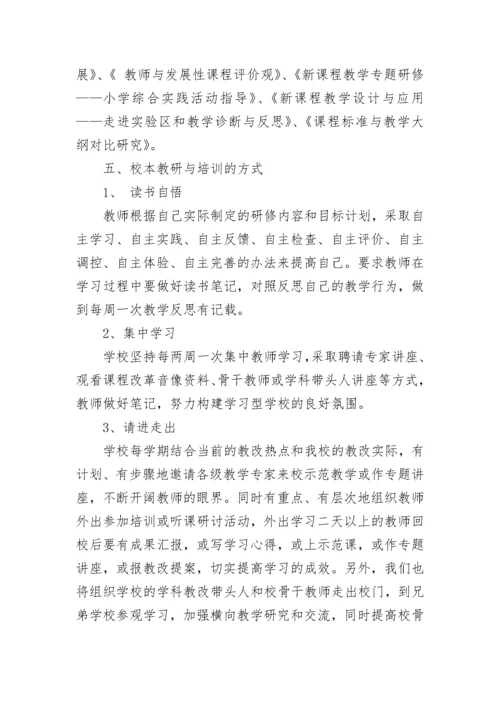 小学校本教研实施方案.docx