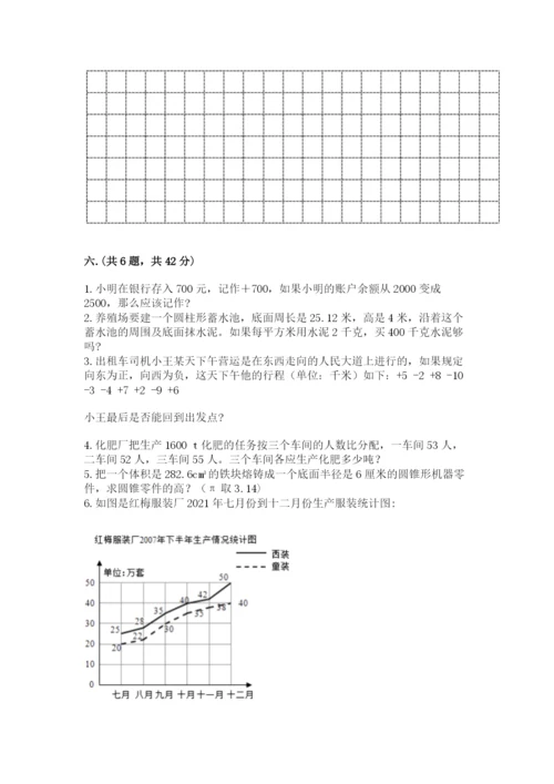 河南省平顶山市六年级下册数学期末考试试卷附参考答案（名师推荐）.docx