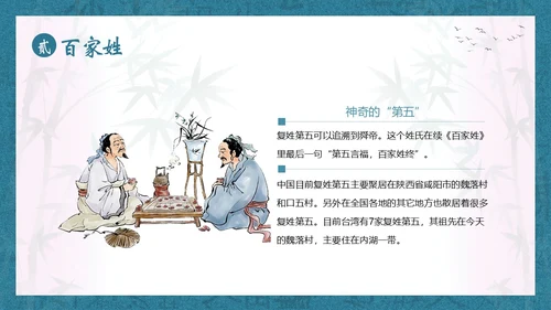 百家姓华夏民族姓氏起源姓氏PPT课件中国传统文化