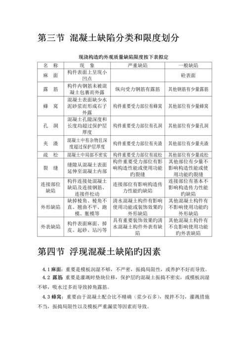 混凝土缺陷修补方案.docx