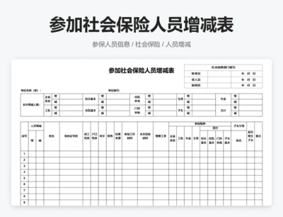 参加社会保险人员增减表