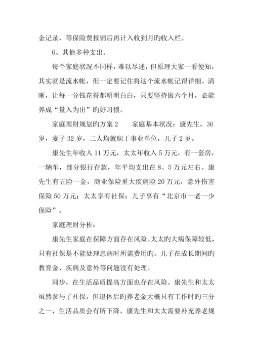 家庭理财规划的方案.docx