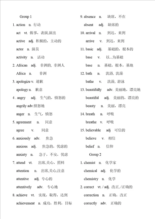 高考英语常用词汇变形根据3500整理