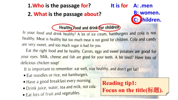 Module 4 Unit 2 Is your food and drink healthy? 课件