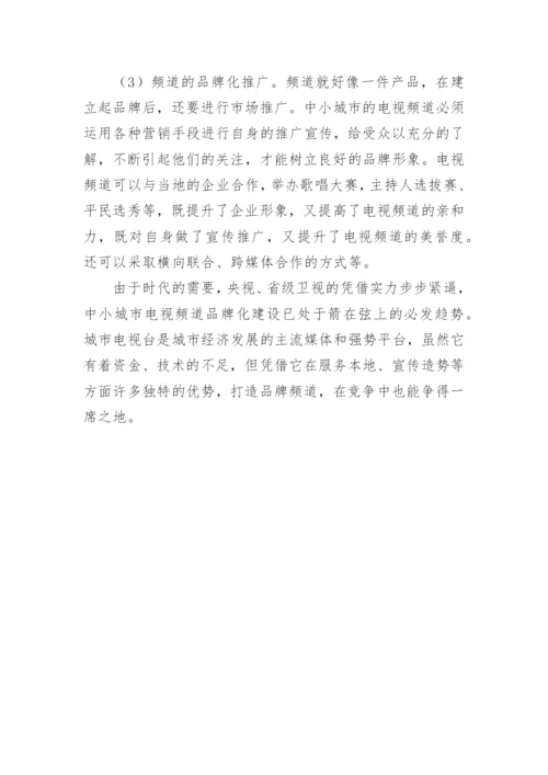 城市电视频道建设管理的论文.docx
