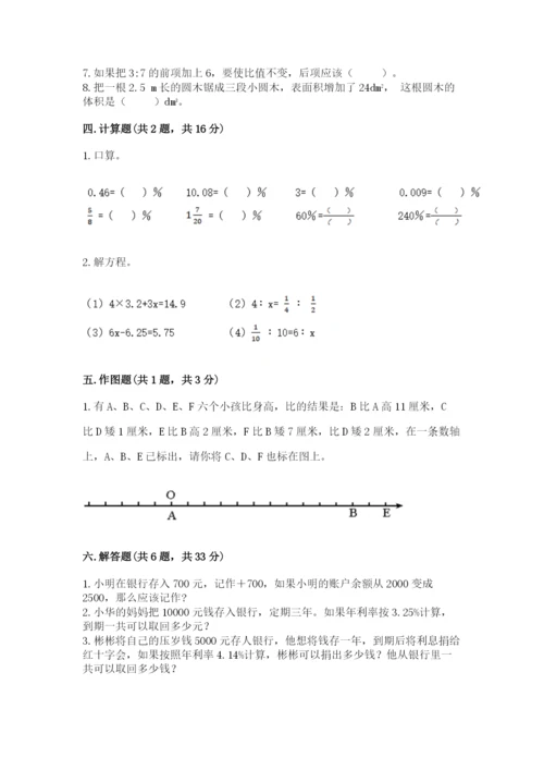 冀教版六年级下册数学 期末检测卷【原创题】.docx