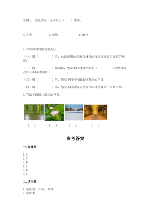 教科版科学二年级上册《期末测试卷》精品【b卷】.docx