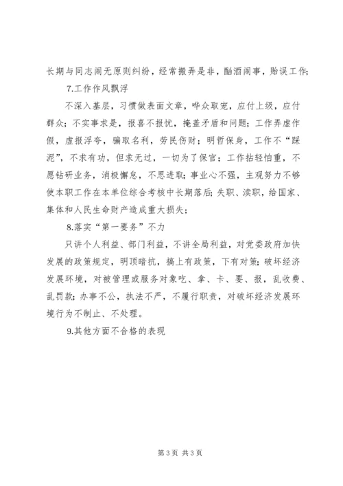 机关、事业单位不合格党员的主要表现.docx