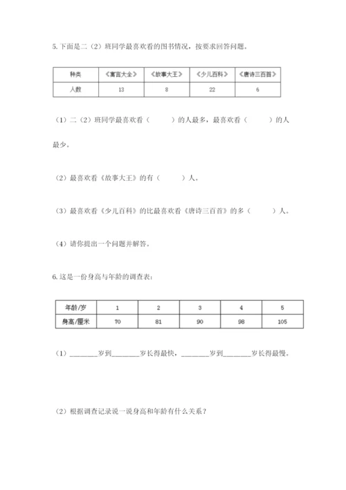 冀教版二年级上册数学第六单元 象形统计图和统计表 测试卷精品及答案.docx