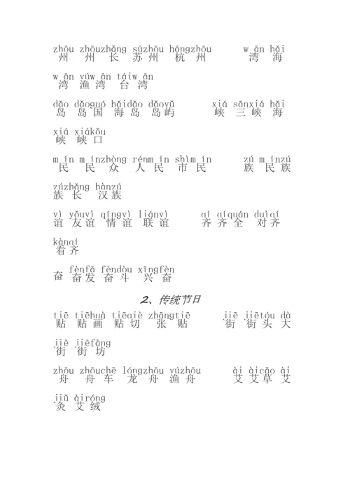 2018部编版二年级语文下册生字拼音组词.docx