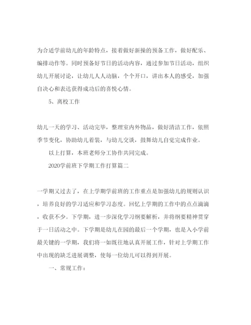 精编学前班下学期工作参考计划范文1).docx