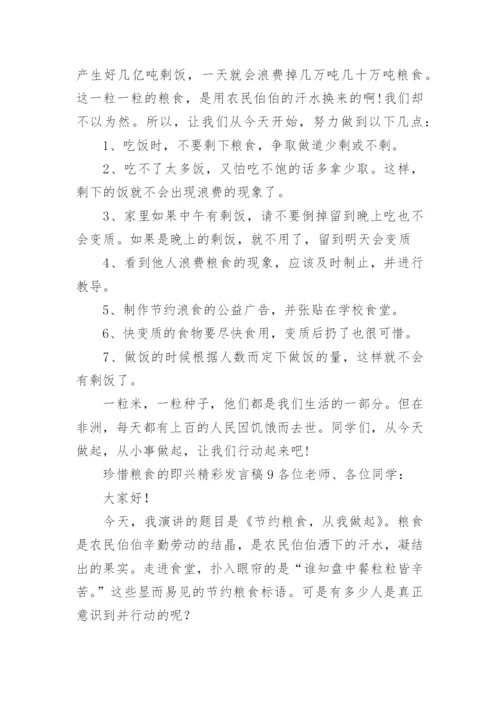 珍惜粮食的即兴精彩发言稿.docx