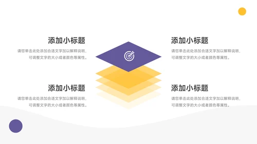 黄紫简洁员工心态管理培训PPT模板