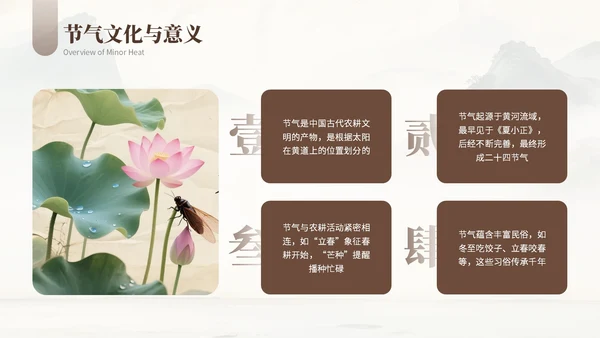 浅棕色复古小暑节气社区活动PPT模板