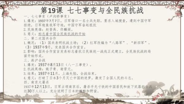 2024-2025学年部编版八年级上册历史知识点
