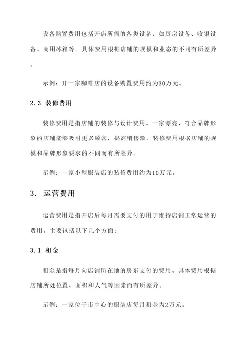开店加盟项目费用管理方案