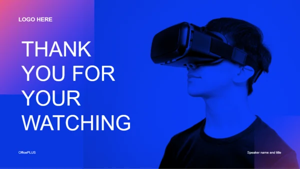 蓝色科技风VR虚拟现实技术PPT下载