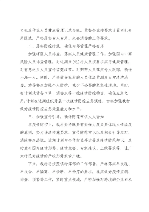 村疫情防控工作总结