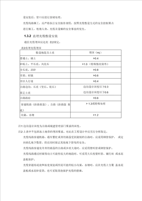 光纤施工要求要求规范及验收实用实用标准